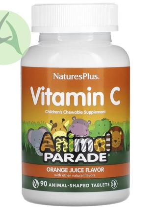 Naturesplus, animal parade, вітамін c для дітей, апельсин, 90 таблеток