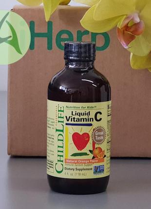 Childlife essentials, витамин c в жидкой форме, натуральный апельсиновый вкус, 118,5 мл