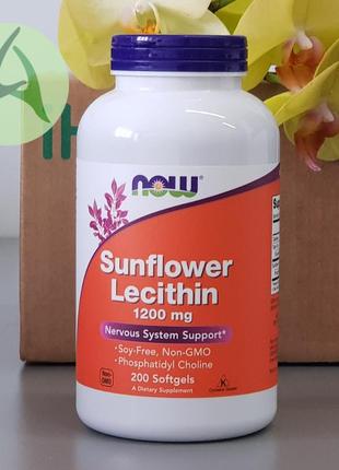 Now foods, соняшниковий лецитин, 1200 мг, 200 м’яких таблеток