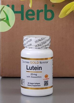 California gold nutrition, лютеин с зеаксантином, 20 мг, 60 капсул