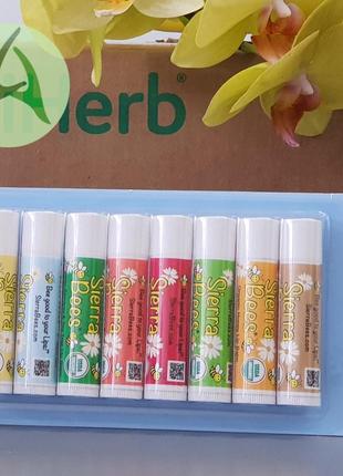 Sierra bees, набір органічних бальзамів для губ, 8 шт. по 4,25 г