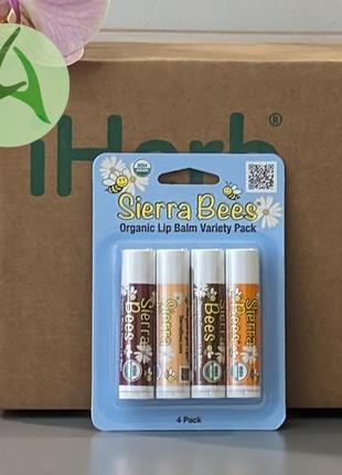 Sierra bees, набір органічних бальзамів для губ, 4 шт. по 4,25 г