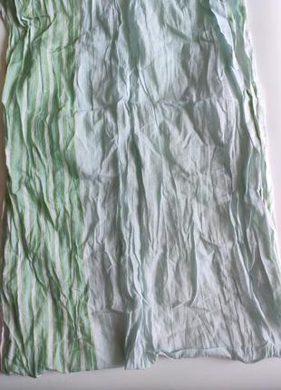 Тонкий летний шарф mexx 175-70 см в полоску бирюзово- салатовий4 фото