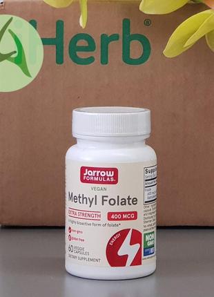 Jarrow formulas, метилфолат, фолієва кислота, 400 мкг, 60 веганських капсул
