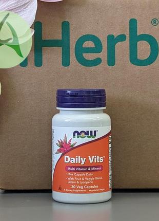 Now foods, daily vits, мультивітаміни і мікроелементи, 30 капсул