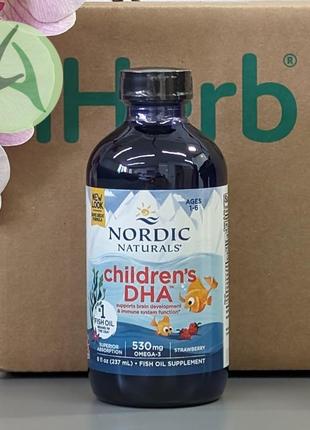 Nordic naturals, children's dha, дгк для дітей віком від 1 до 6 років, омега 3, зі смаком полуниці, 237 мл