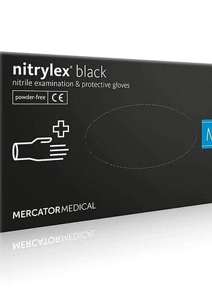Рукавички нітрилові nitrylex black mercator medical m (100 шт)