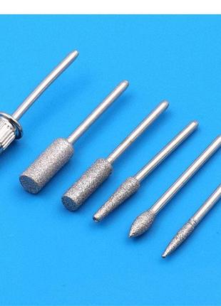 Набір насадок для фрезера 6шт. + 6 наждачних ковпачків