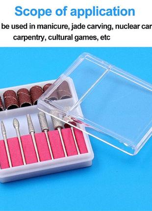 Набір насадок для фрезера 6шт. + 6 наждачних ковпачків