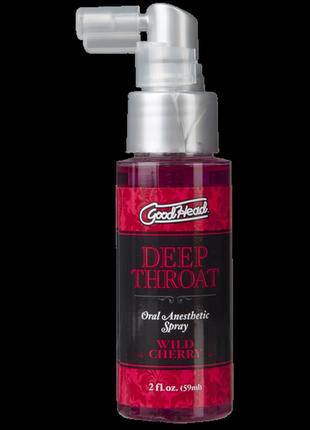 Спрей для мінету з вишневим смаком doc johnson goodhead deep throat spray — wild cherry, 59 мл (so2800)