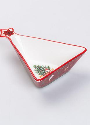 Фарфоровая салатница с новогодним принтом 14,5*12 см