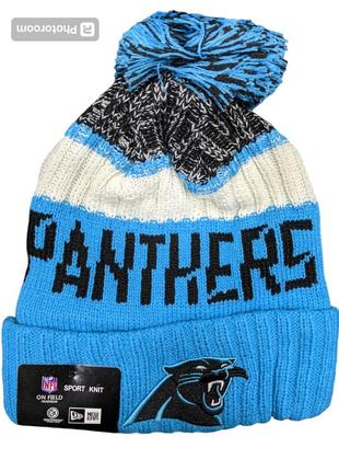 Вязаная шапка new era nfl carolina panthers