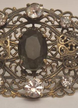 Ажурная брошь чешская бижутерия чехословакия яблонекс винтаж №1711