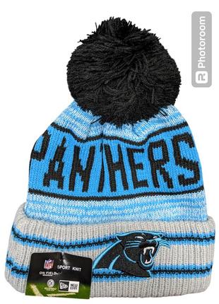 Вязаная шапка new era nfl carolina panthers