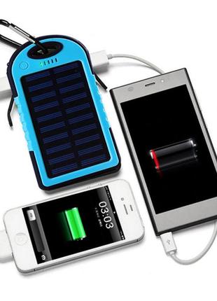 Вологозахищений power bank повербанк solar energy 10000 mah на сонячній батареї led ліхтариком hphb