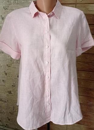 Льняная рубашка marc o polo светло-розовая