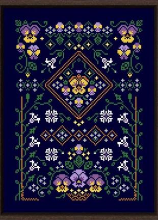 Набір для вишивання без нанесеної на канву схеми "pansy". aida 14ct , 26*34 см