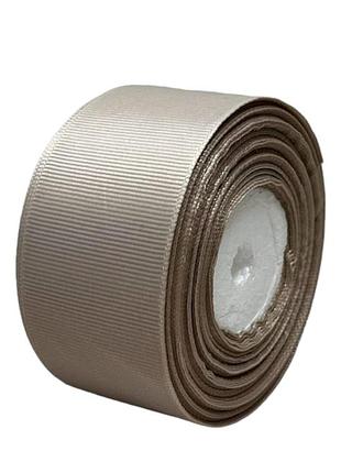 Репсовая лента 4 см, цвет кофе с молоком, метр