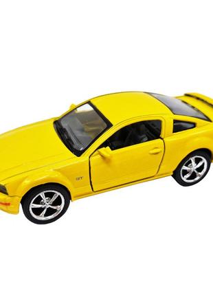 Инерционная машинка ford mustang gt 2006 kinsmart кт5091, 1:42  желтый