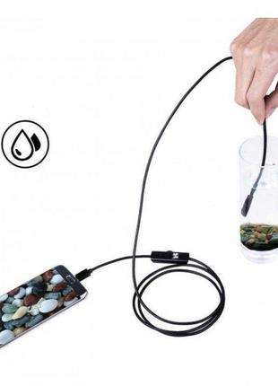 Камера ендоскоп з кабелем на 2 метри 7 мм usb/micro usb з підсвічуванням, usb ендоскоп для андроїд
