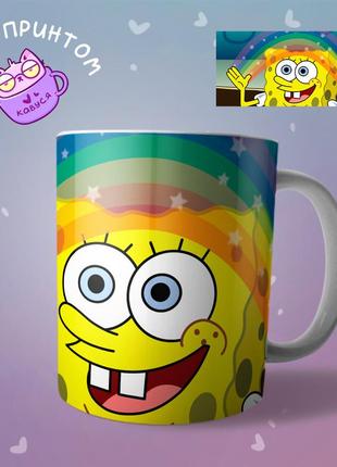 Чашка кружка губка боб  spongebob