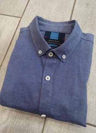 Хлопковая рубашка с длинными рукавами, рубашка zara man