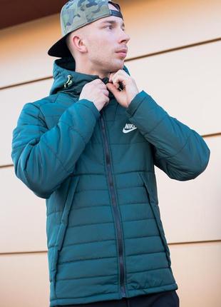 Куртка зеленая nike тинсулейт