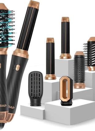 Стайлер для волос 6 в 1, набор воздушных стайлеров okwrap, чорний