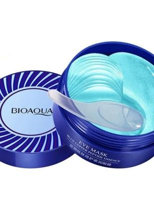 Омолаживающие коллагеновые патчи под глаза с трипептидом меди bioaqua разглаживающие от морщин 60шт