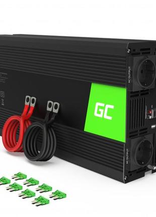 Преобразователь напряжения инвертор green cell 24v на 230v 1500w/3000w