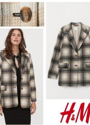 H&m женский пиджак в клетку