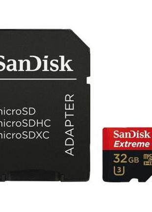 Картка пам'яті sandisk 32gb microsd class 10 v30 a1 uhs-i u3 4k extreme pro (sdsqxcg-032g-gn6ma) продаж