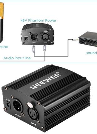 Neewer питание fantasma с 1 каналом 48 в источник фантомного питания neewer nw-100 48 в переменного тока