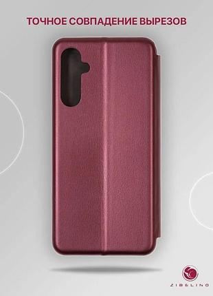 Чохол книжка samsung a24 бордо (книжка на магніті з відділом для картки)