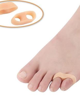 Силіконовий коректор на два пальці з перегородкою мізинця valgus pro beige