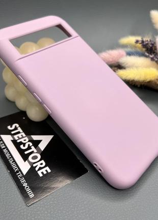 Чехол для google pixel 8 силиконовый с микрофиброй матовый однотонный противоударный