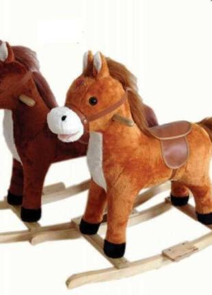 Качалка-качалка музыкальная b 38771 (8) 2 цвета, “конь”, 73х28х68 см, подсветка, звуки, движется хвост,