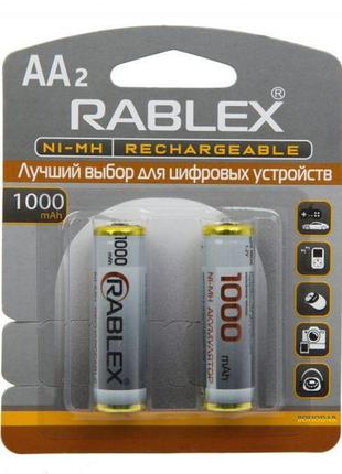Акумулятор rablex aa (hr6) 1000 mah ni-mh 1.2v з захистом original реальна ємність акумуляторна батарейка батарея польща!