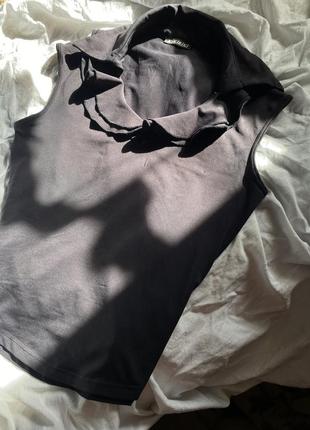 Женская черная облегающая поло футболка-топ микродайвинг