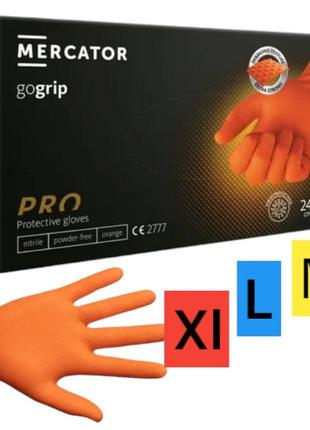 Перчатки нитриловые  merkator gogrip m (orange), 25 пар