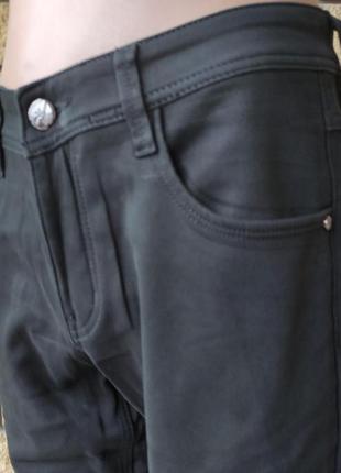 Мужские теплые зимние джинсы, брюки на флисе стрейчевые fangsida, турция