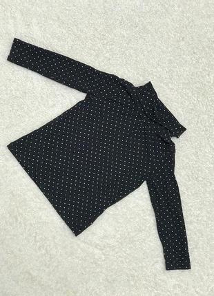 Детский гольфик черного цвета в белый горошек