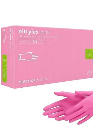 Перчатки нитриловые nitrylex   розовые  s ( 100 шт/уп )