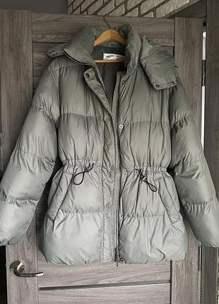 Пуховик зимовий сірий