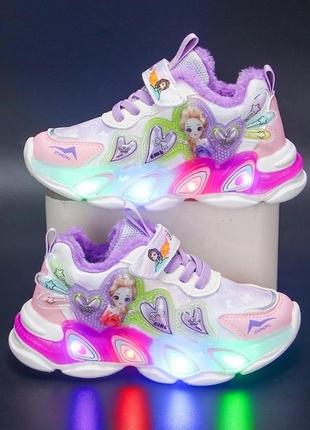 Теплі кросівки для дівчинки з підсвіткою