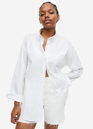 Нова бавовняна рубашка, сорочка оверсайз h&m