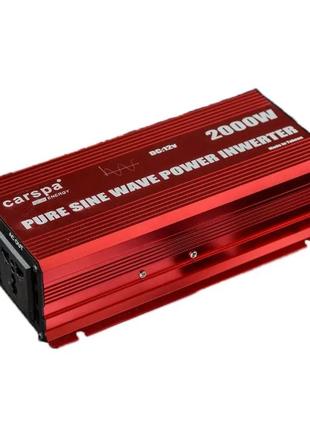 Преобразователь напряжения carspa 2000 вт 12v-220v инвертор с чистой синусоидой
