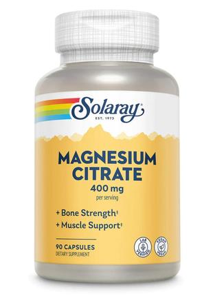 Solaray magnesium citrate 400 mg цитрат магния в капсулах №90