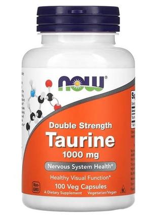Now taurine / таурин двойной концентрации 1000 мг в вегетарианских капсулах №100