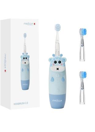 Дитяча зубна щітка medica+ kidsbrush 2.0 blue гарантія 1 рік